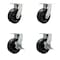 Service Caster 8'' Extra Heavy Duty Phenolic Wheel Swivel Caster Set with 2 Brakes , 4PK CRAN-SCC-KP92S830-PHR-2-SLB-2 - alternate 1